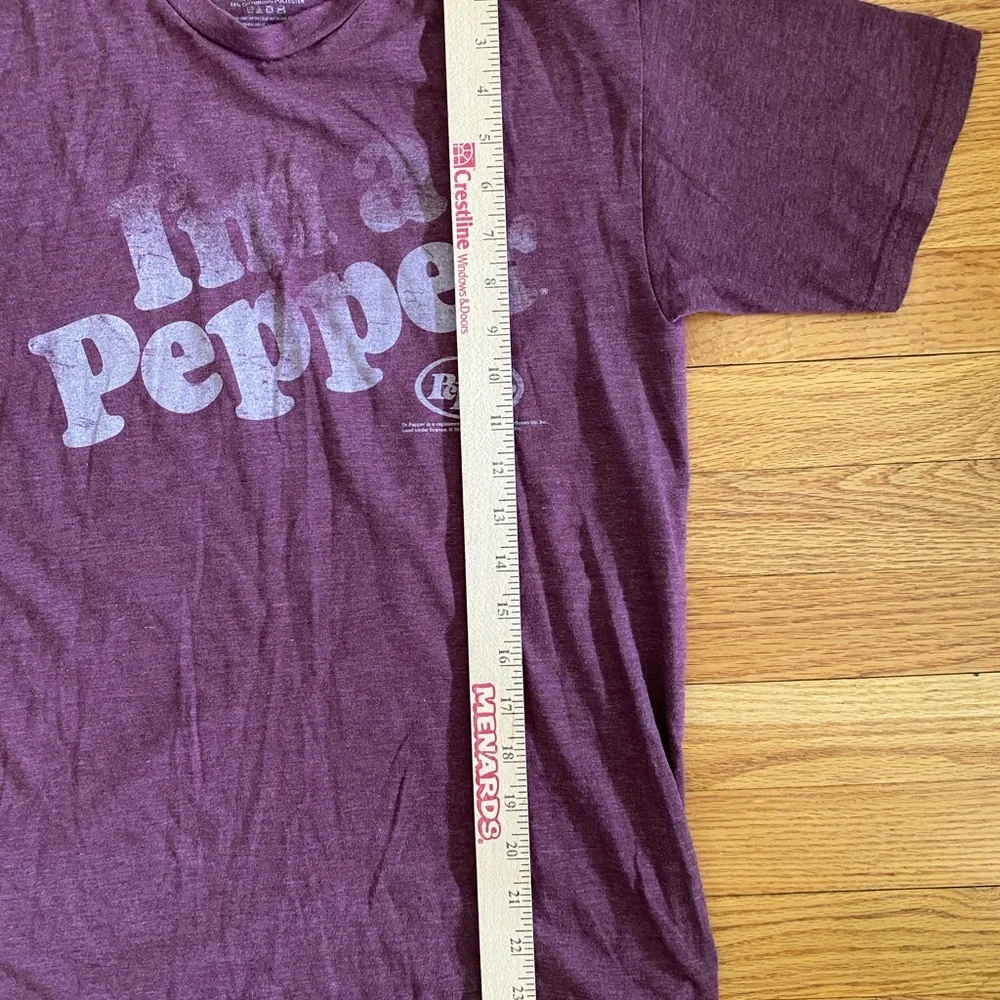 Savvy Dr. Pepper Tshirt Adult Medium Maroon Faded Graphic Tee Flawed Inside Neck - Picture 6 of 6